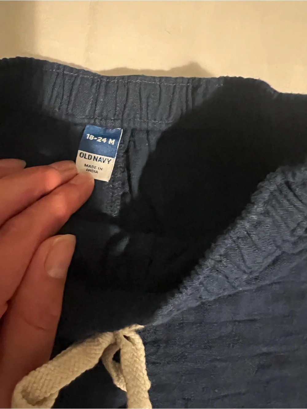 Old Navy Navy Blue Baby/Toddler Crinkle Cotton Short Set Size 18-24 Months